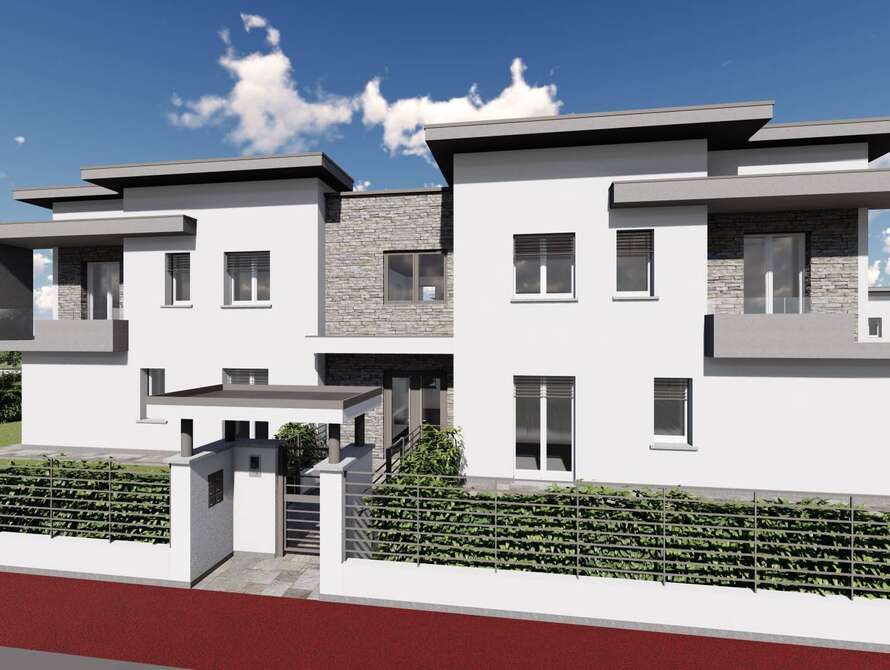 appartamento di tre locali con doppi servizi portico e giardino di mq 121