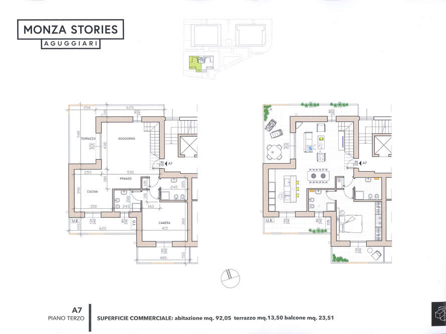 appartamento di 4 locali a monza