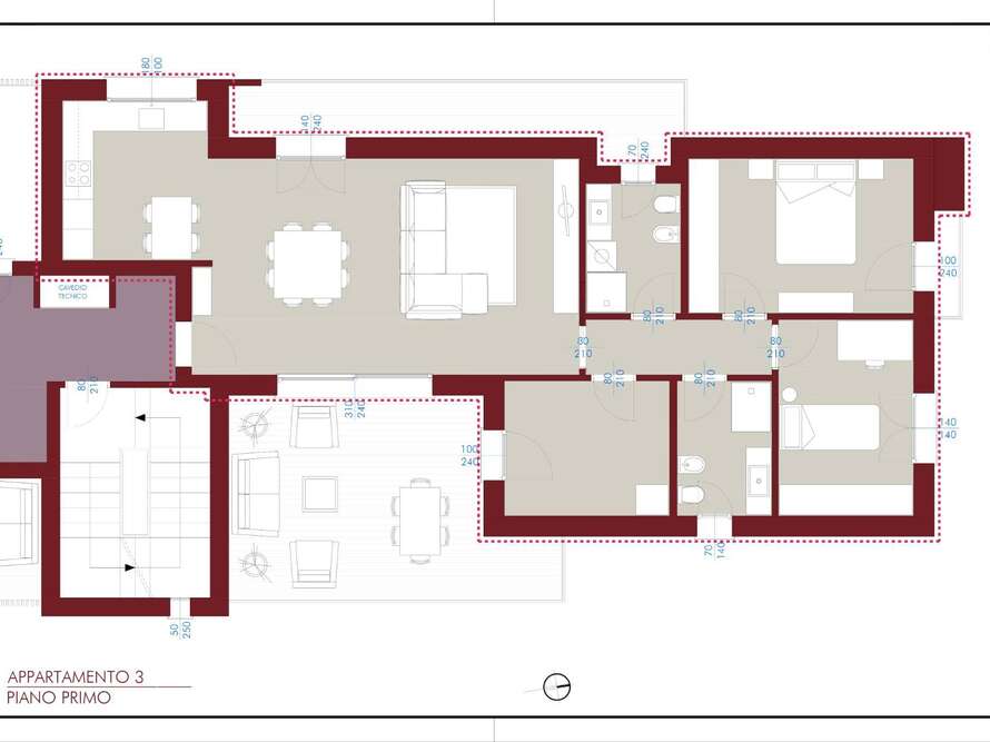 appartamento di 3 locali a bellusco