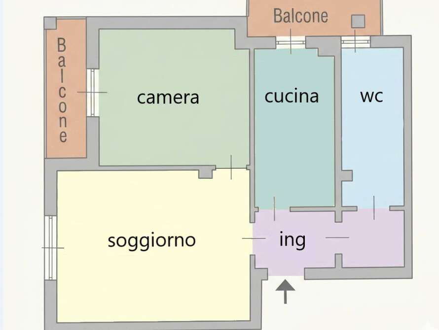 appartamento di 2 locali a bellusco